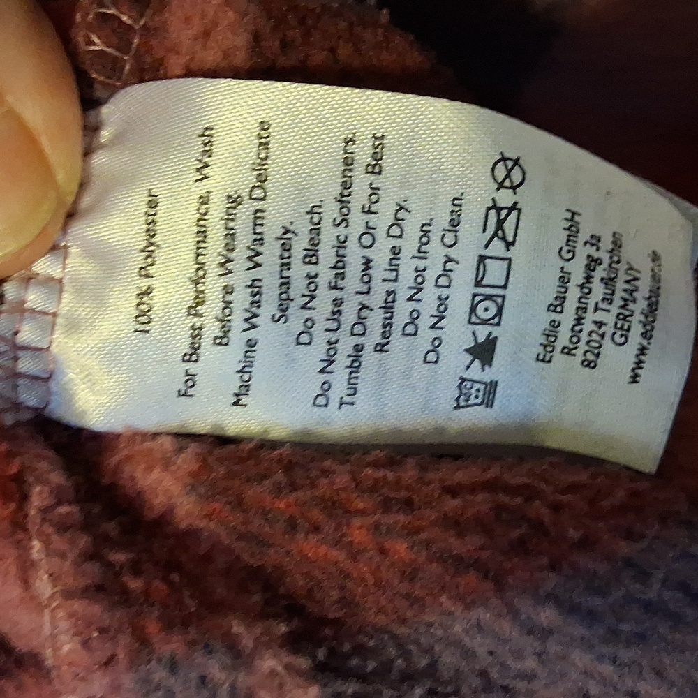 Eddie Bauer Womens Quarter Zip Fleece Black Rust Mauve Plaid Pullover Sz S - Picture 7 of 7